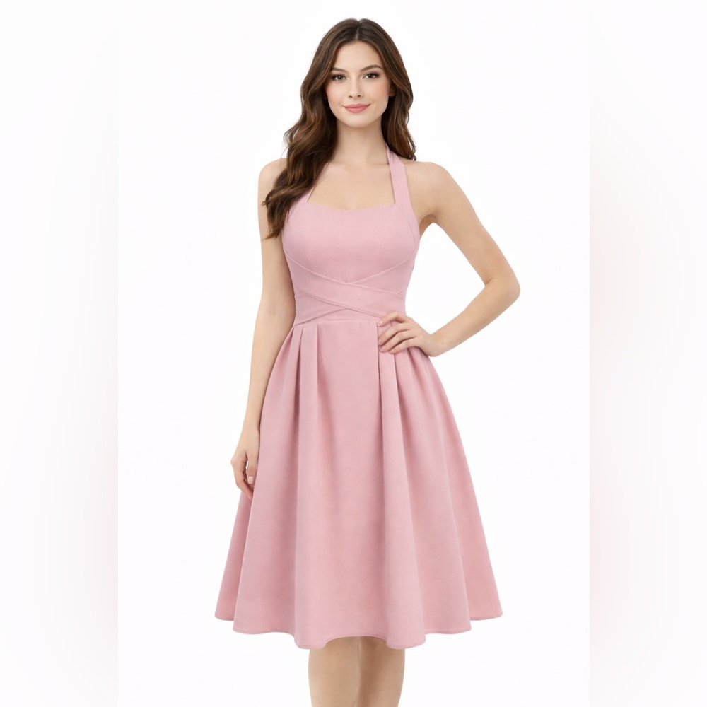 New SHEIN Blush Pink Midi Dress size 14 Youth